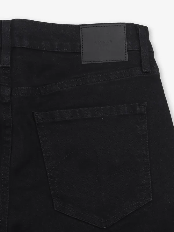 SPYKAR black solid denim jeans in slim fit