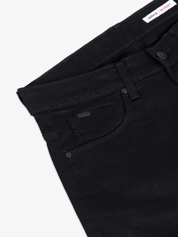 Spykar black solid men jeans
