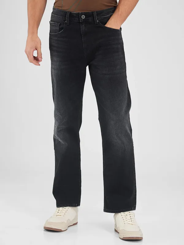 SPYKAR black washed denim jeans for men