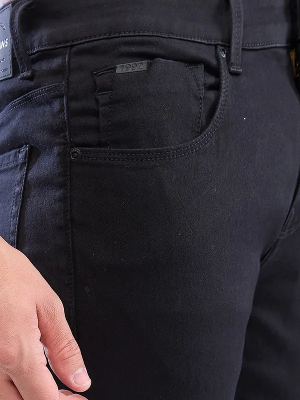 SPYKAR black washed super skinny fit denim jeans
