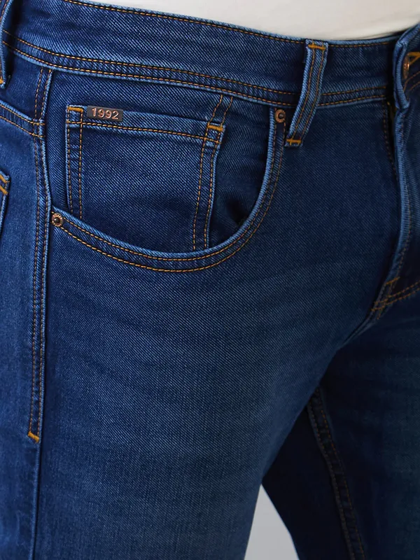 SPYKAR blue washed denim jeans for men