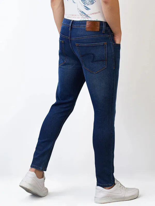 SPYKAR blue washed denim jeans for men