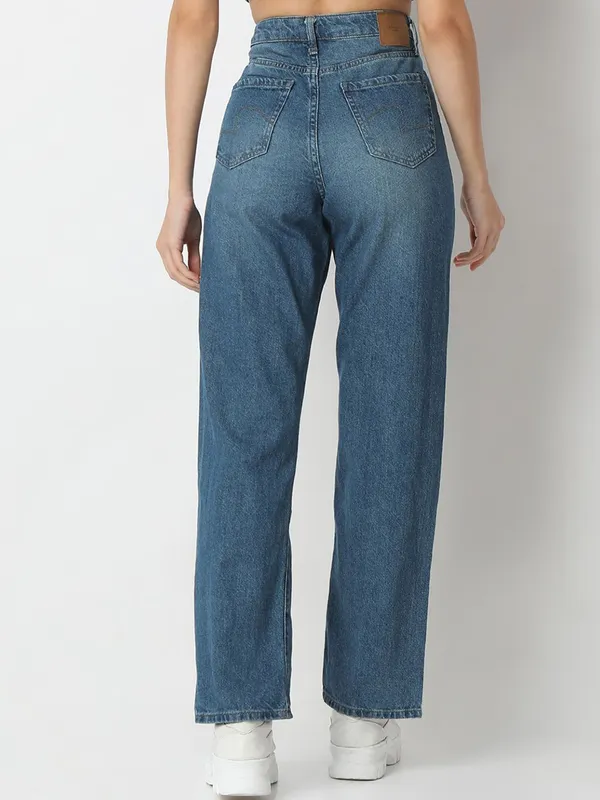 SPYKAR blue washed straight fit jeans