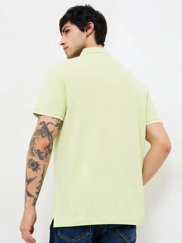SPYKAR cotton pista green t-shirt for men