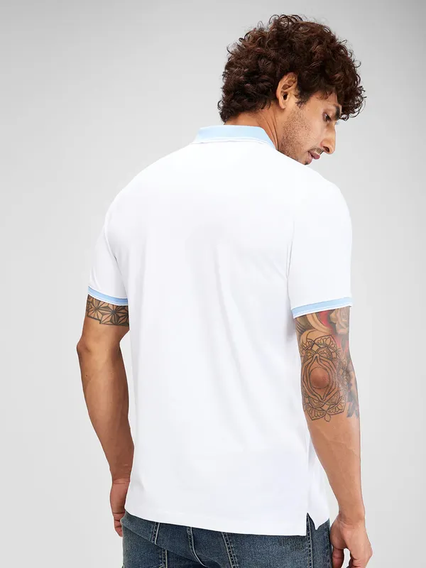 SPYKAR cotton white polo t-shirt
