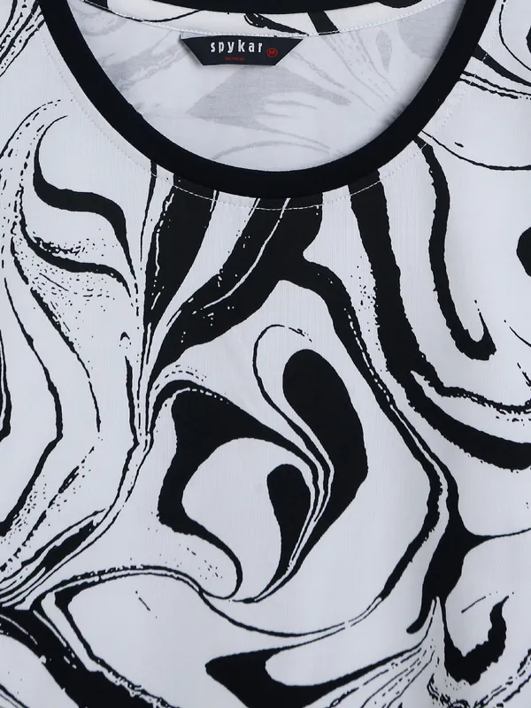 Spykar cotton white printed top