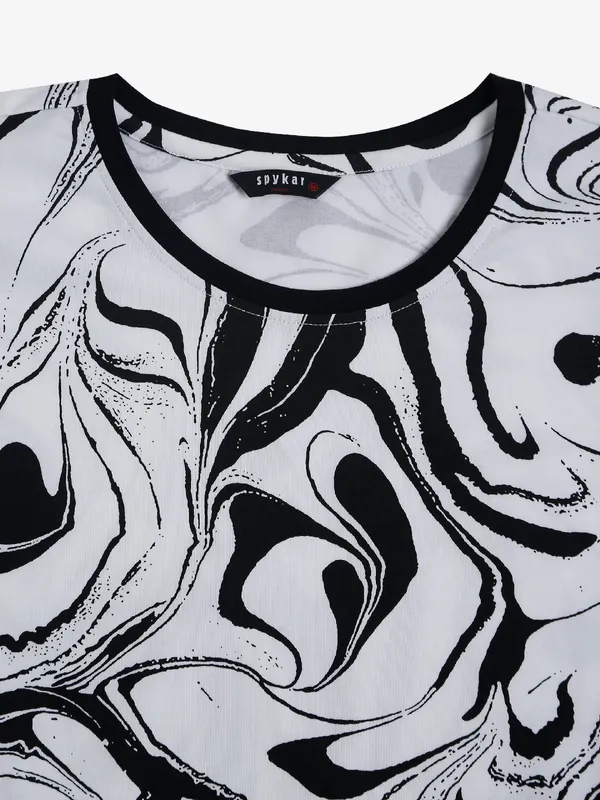 Spykar cotton white printed top