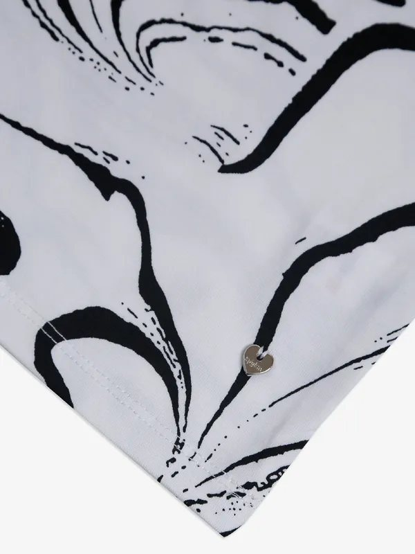 Spykar cotton white printed top