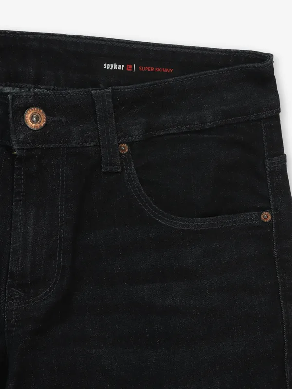 SPYKAR dark black washed slim fit jeans