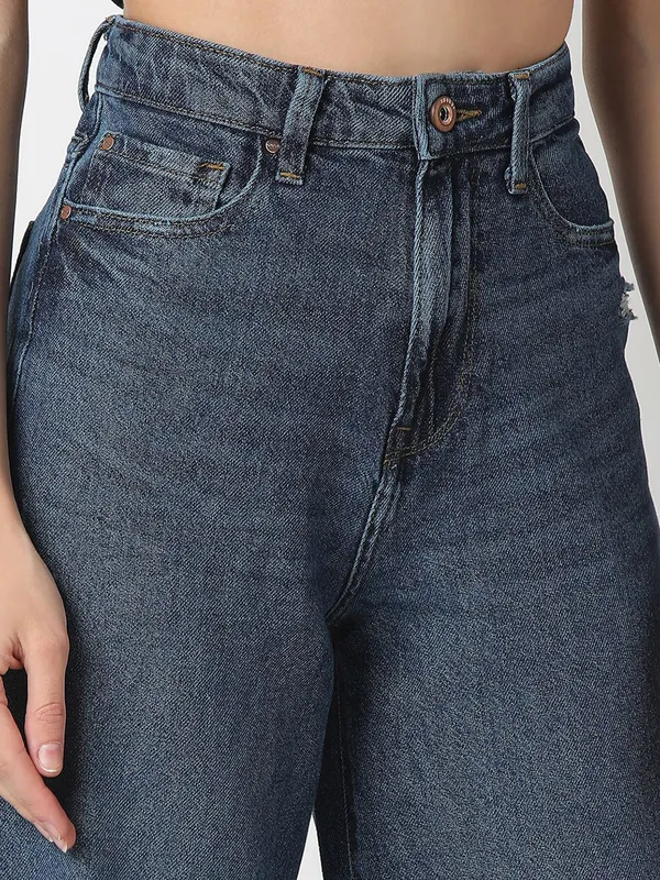 SPYKAR dark blue ripped denim jeans