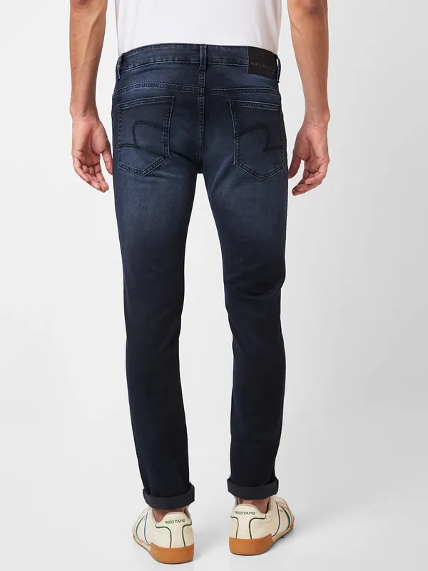 SPYKAR dark blue skinny fit washed jeans
