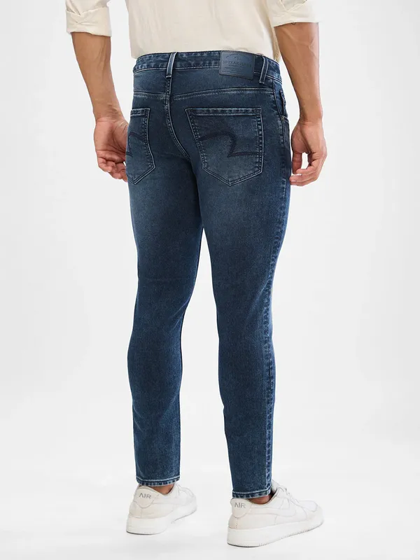 SPYKAR dark blue slim fit washed denim jeans