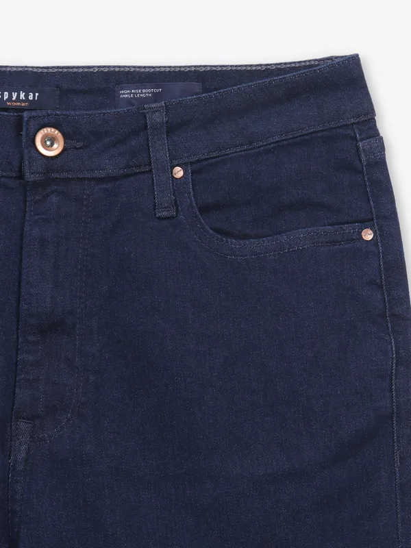 SPYKAR dark blue solid bootcut jeans