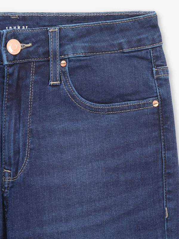 SPYKAR dark blue solid jeans in slim fit for men