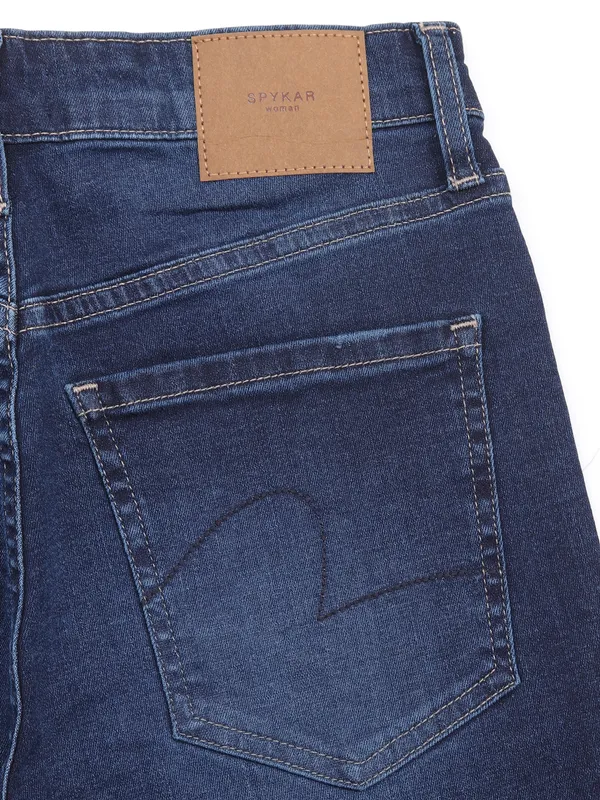 SPYKAR dark blue solid jeans in slim fit for men