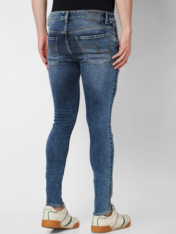 SPYKAR dark blue washed super skinny fit jeans