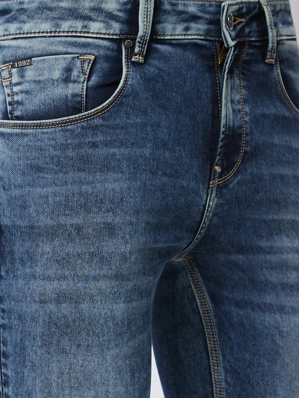 SPYKAR dark blue washed super skinny fit jeans