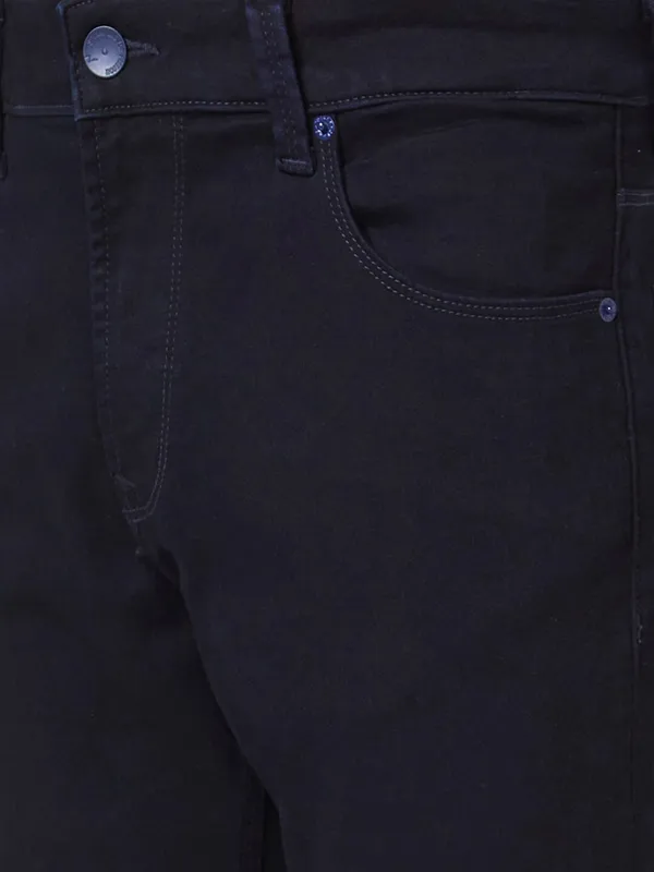 Spykar dark navy solid slim taper fit jeans