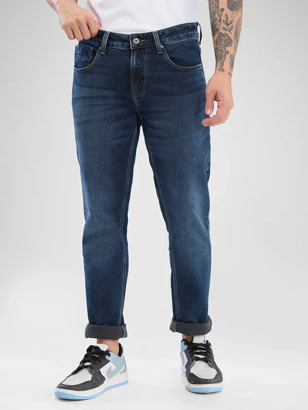 SPYKAR deep blue skinny washed denim jeans