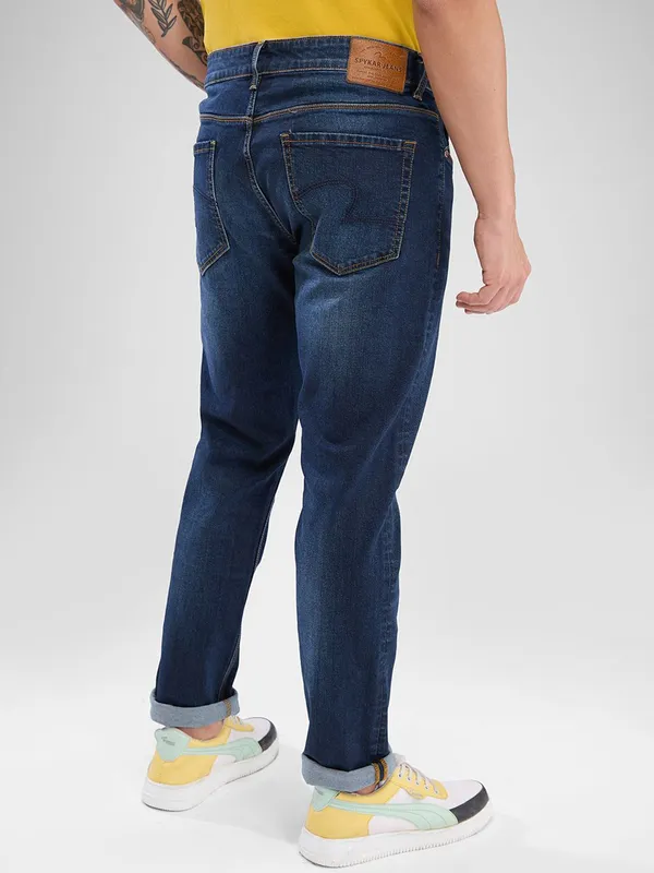 SPYKAR deep blue slim fit washed denim jeans