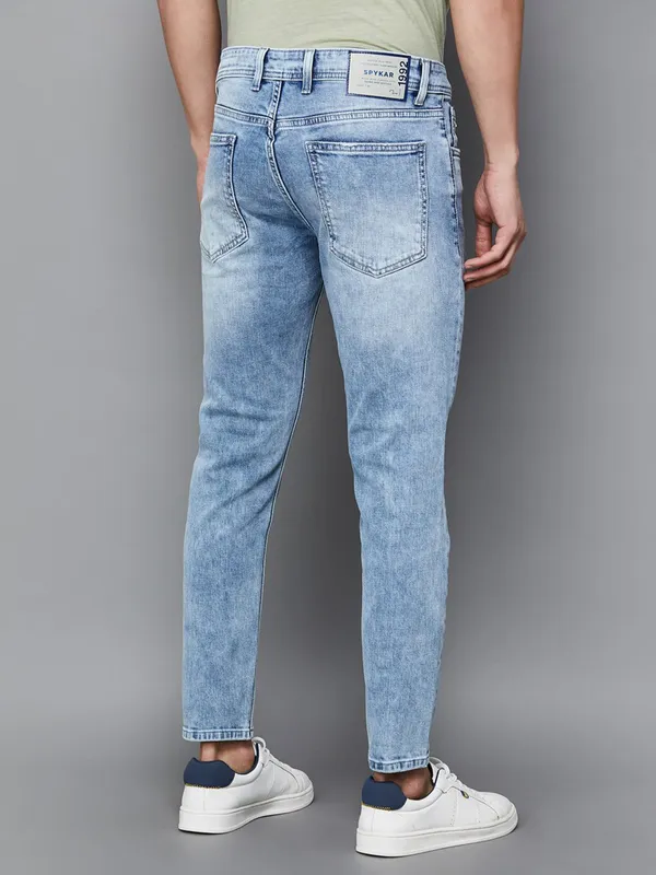 SPYKAR deep blue washed and ripped denim jeans