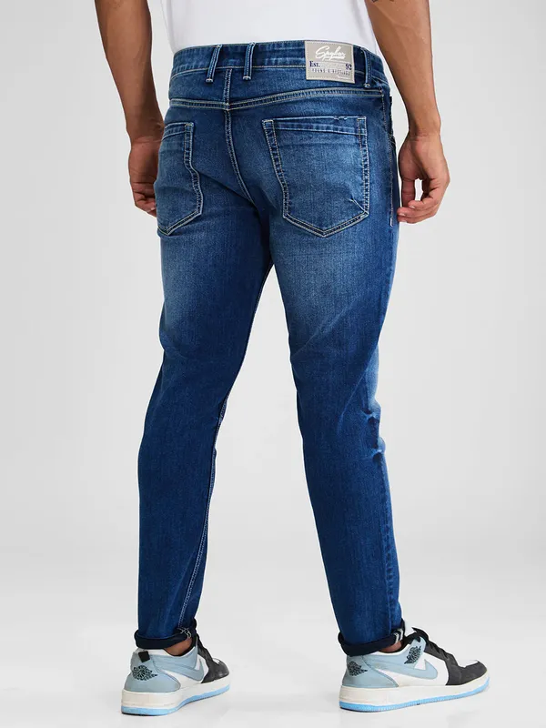 SPYKAR deep blue washed slim tapered fit denim jeans