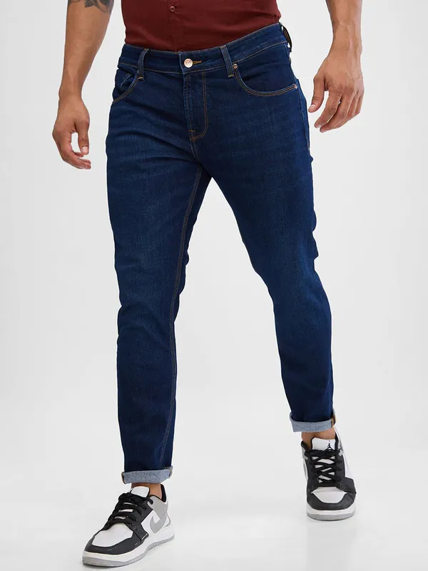 SPYKAR deep sea blue washed denim jeans