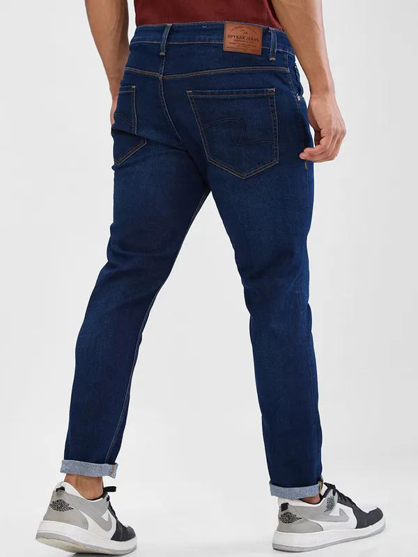 SPYKAR deep sea blue washed denim jeans