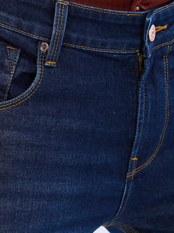 SPYKAR deep sea blue washed denim jeans