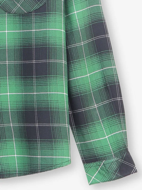 SPYKAR forest green cotton shirt for women