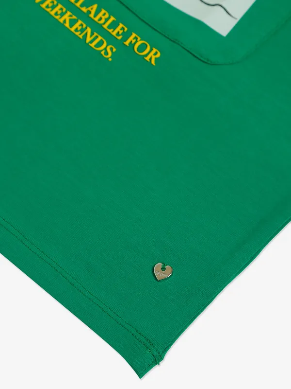 SPYKAR green printed crop top