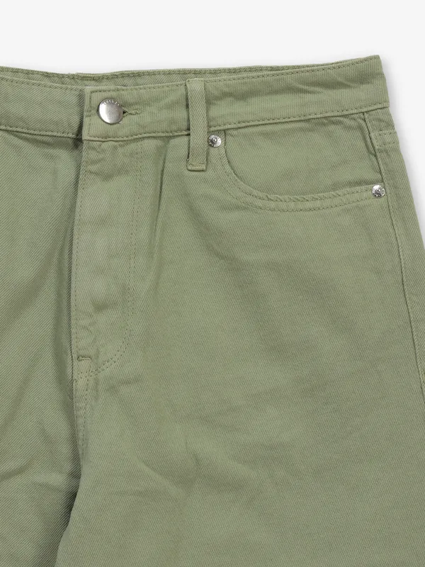 SPYKAR green solid denim jeans for women