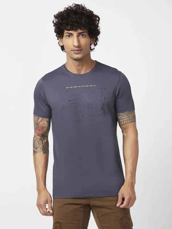 Spykar grey t shirt with half sleeve