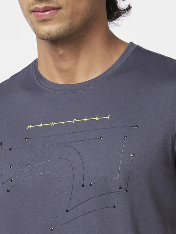 Spykar grey t shirt with half sleeve