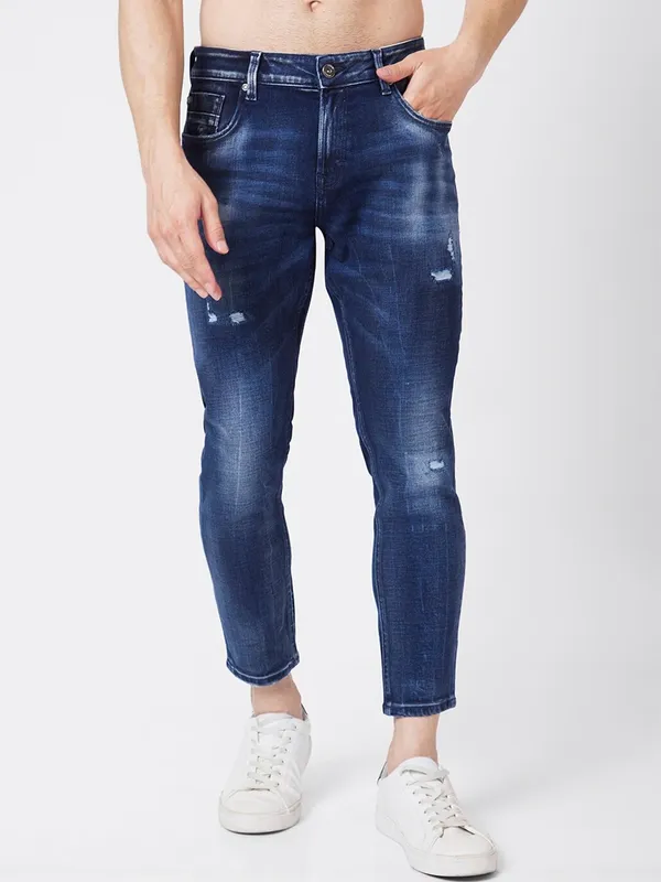 Spykar indigo blue slim taper fit jeans