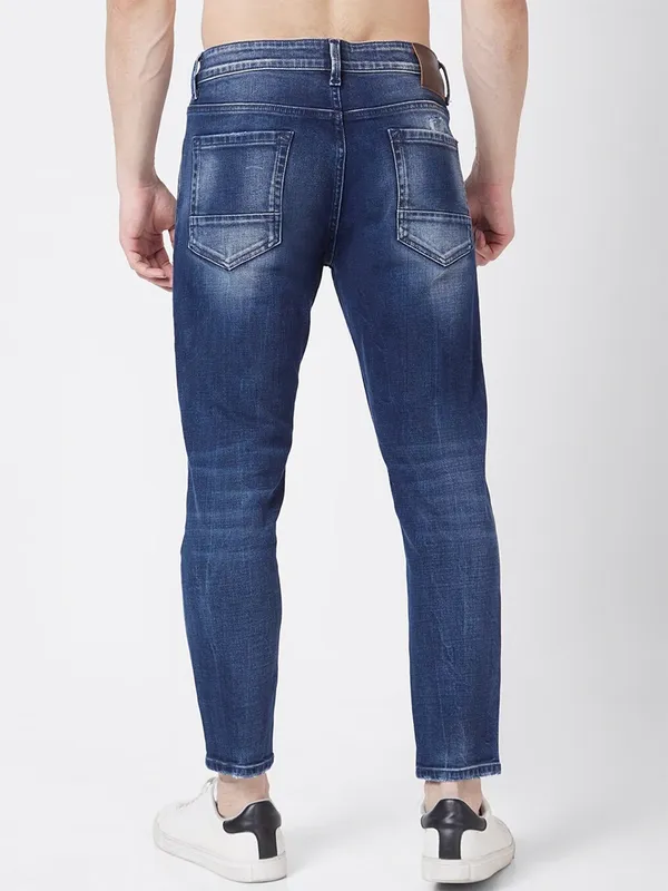 Spykar indigo blue slim taper fit jeans