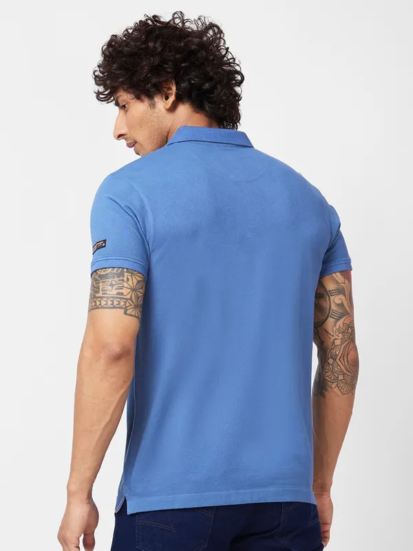 Spykar ink blue cotton t shirt