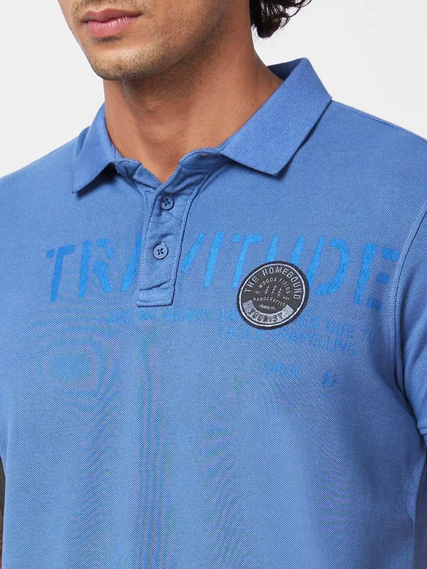 Spykar ink blue cotton t shirt