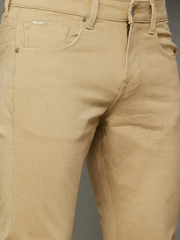 SPYKAR khakhi solid  cotton jeans
