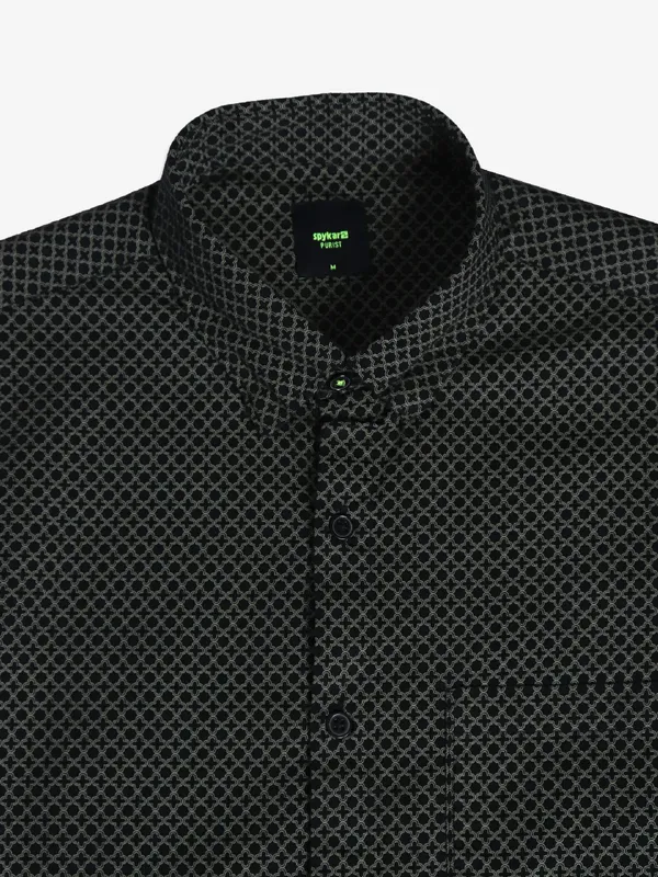 Spykar latest black cotton printed shirt