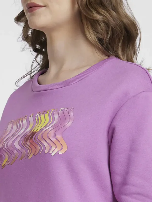 Spykar lavender cotton sweatshirt