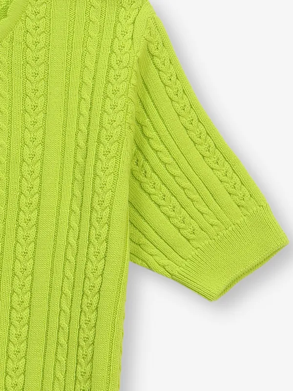 SPYKAR lemon green t-shirt in knitted fabric for women