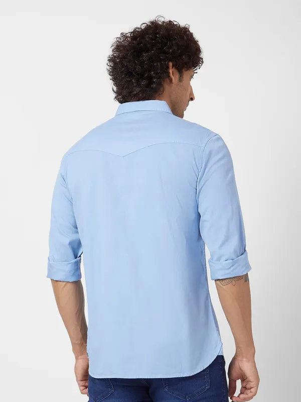 Spykar light blue denim shirt