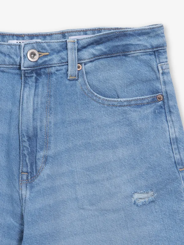 SPYKAR light blue ripped denim jeans for women