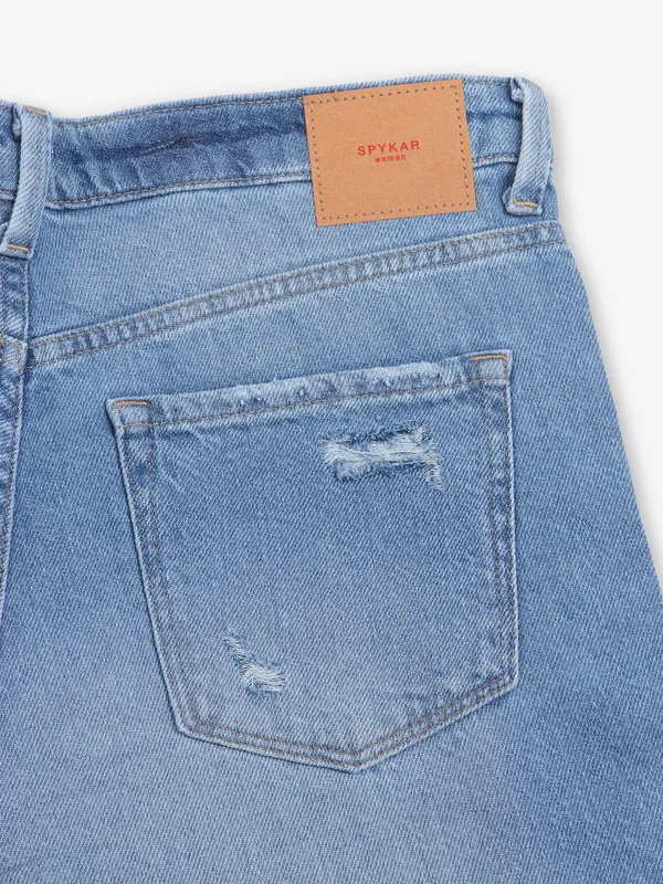 SPYKAR light blue ripped denim jeans for women