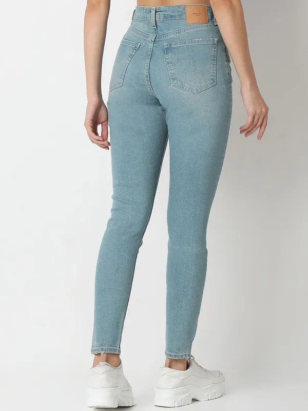 SPYKAR light blue ripped jeans for women