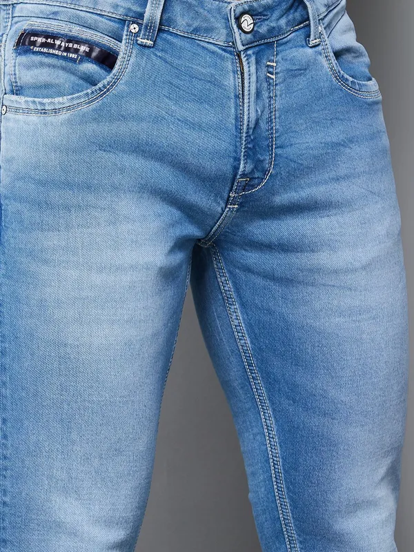 SPYKAR light blue washed denim slim tapered