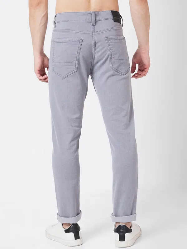 Spykar light grey solid skinny fit jeans