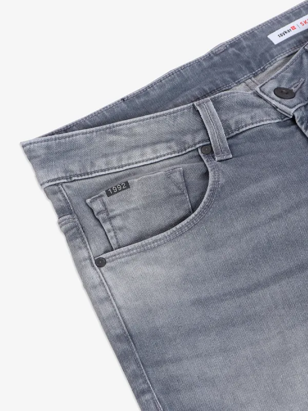 Spykar light grey washed skinnt fit jeans