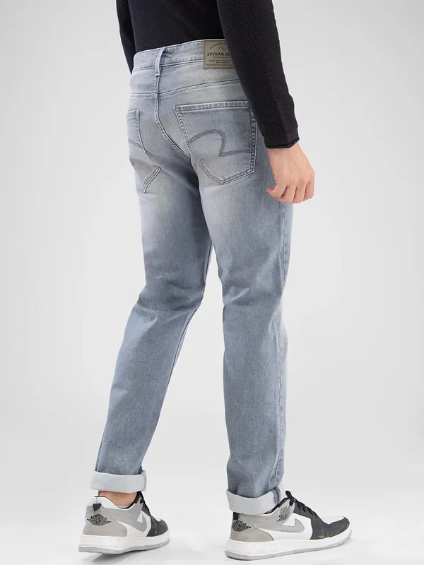 SPYKAR light grey washed slim fit denim jeans